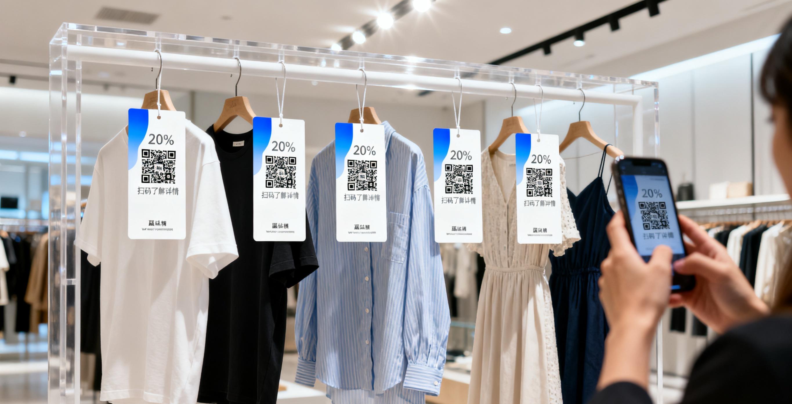 Retail hang tags with QR code for digital engagement